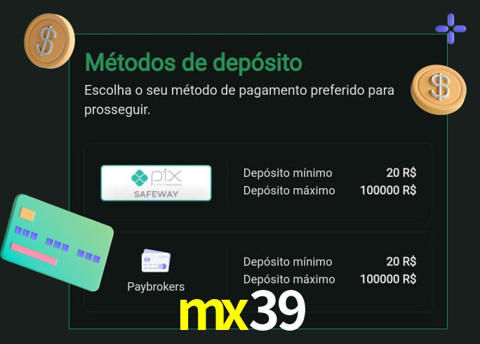 O cassino mx39 oferece uma grande variedade de métodos de pagamento